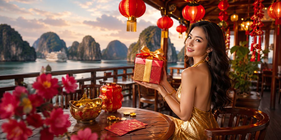Người dùng Việt Nam nhận thông báo giao dịch thành công trên điện thoại trong không gian cà phê ven vịnh